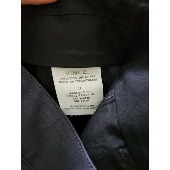 VINCE Women's Mid-Rise Stretch Slim Fit Pants Pockets Cotton Blue Gray Size 0 - Picture 11 of 11